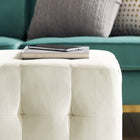 Modway Contour Tufted Cube Performance Velvet Ottoman - Ivory-Durable Stain-Resistant Fabric
