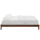Modway Lodge Wood Full Platform Bed Frame - Walnut-Slatted LVL Wood Support System
