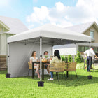 Outsunny 10 ft W x 10 ft L Pop Up Canopy Tent with Removable Sidewalls Carry Bag - White-2 removable walls for weather shielding and privacy