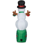 GEMMY Airblown Inflatable Christmas Snowman on Gift Box - 83"-Deflates for easy storage