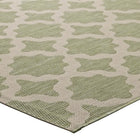 Modway Cerelia Moroccan Trellis Indoor/Outdoor Area Rug - 5 ft W x 8 ft L - Beige/Light Green-High Density / Machine-Woven