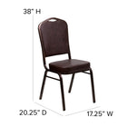 Flash Furniture HERCULES Series Crown Back Stacking Banquet Chair in Brown Vinyl - Copper Vein Frame-2.5'' Thick Seat Cushion