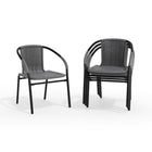 Flash Furniture Grey Rattan Indoor-Outdoor Restaurant Stack Chair-Cross Braces provide extra stability