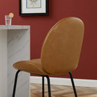 Modway Scoop Black Powder Coated Steel Leg Vegan Leather Counter Stool - Tan-Vintage Glamour Style