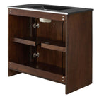 Modway Appia 36" Bathroom Vanity - Walnut/Black-Adjustable Shelf