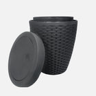 Modern Homes 7L Round Bath Bin - Grey-Size: 8.8" x 8.8" x 11.22" (22.5 x 22.5 x 28.5 cm)