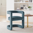 Modway Winslow Performance Velvet Barrel Accent Chair - Cadet Blue-Performance Velvet Fabric