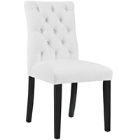 Modway Duchess Button Tufted Vegan Leather Dining Chair - White-Button Tufted Dining Side Chair