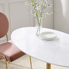 Modway Lippa 48" Oval Wood Dining Table - Gold White-Seats 4