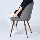 FurnitureR Velvet Dining Side Chair - Grey - 2 Pack-Suitable as side chair/dining chair/vanity chair/office chair