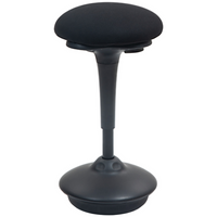 HOMCOM Standing Backless Wobble Stool Chair with Rocking Motion - Black-Height adjusts from 27.5"-35.4" (70-90 cm) for personalized comfort,