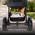 MotionGrey Jogger Foldable 3-Wheel Baby Stroller with Canopy and 5-Point Harness - Black-6