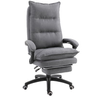 Vinsetto High Back Recliner Office Chair with Footrest-Ergonomic line design with extra thick double-tier padding, provides extra comfort