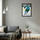 Joe Thornton San Jose Sharks - Framed Canvas - 22" x 31"-Ready to hang - arrives fully assembled