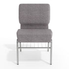 Flash Furniture HERCULES Series 21"W Church Chair with Book Rack - Silver Vein Frame - Grey Fabric-16 Gauge Steel Frame