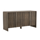 Manhattan Comfort Novara 60" Contemporary 4-Door Sideboard - Jacobean Walnut-Handle-free doors create a sleek, streamlined look