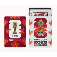 FIFA WORLD CUP 2026 PVC  Playing Cards -  Assorted Color - Set of 50-Official Branding: Features the official FIFA World Cup 2026 logos on red color