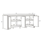Manhattan Comfort Corin 60" Contemporary 4-Door Sideboard - Brown-Soft-Close Door Mechanism – Built with smooth, soft-close hinges for a quiet, refined experience that protects the structure over time