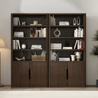 Manhattan Comfort 2-Piece Rivington 40" Modern 4-Shelf Bookcase Cabinet - Walnut -4 spacious open shelves provide generous storage for books, decor, or baskets