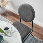 Modway Craft Upholstered Fabric Dining Side Chairs - Black/Charcoal - 2 Pack-Come Fully Assembled