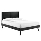 Modway Marlee Wood Full Platform Bed with Splayed Legs - Black-Full Platform Bed Frame