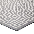 Modway Freydis Greek Key Area Rug - 8 ft W x 10 ft L - White/Light Grey-Gripping Jute Fabric Underside