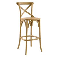 Modway Gear Bar Stool - Natural-Modern Farmhouse Bar Stool