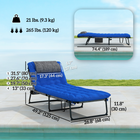 Outsunny Folding Lounge Chair with Cushion - Reclining Tanning Chair - Blue-Lightweight, powder-coated aluminum frame resists rust and moisture