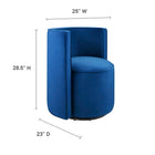 Modway Della Performance Velvet Fabric Swivel Chair - Navy-Performance Velvet Upholstery