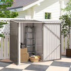 Outsunny Lean-to Garden Storage Shed with Lockable Door - 3.3' x 3.4' - Brown-Sloped roof to prevent water build-up 