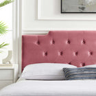 Modway Juliet Tufted Performance Velvet King/California King Headboard - Dusty Rose-Dense Foam Padding