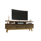 Manhattan Comfort Yonkers 70.86" Mid-Century Modern TV Stand - Rustic Brown-Home Assembly Required. All Hardware Included