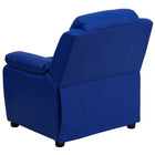 Flash Furniture Deluxe Padded Contemporary Vinyl Kids Recliner with Storage Arms - Blue-Plush Padded Back and Arms