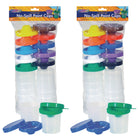 Creativity Street No-Spill Round Paint Cups with Colored Lids - 3" Diameter - 2 Packs of 10-The color of the lid easily identifies the color of the paint inside