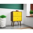 Manhattan Comfort Liberty 2.0 Nightstand, Rustic Brown/Yellow (204AMC94)-Upon Assembly, Measures: 17.72" Length, 27.09" Height, 14.7" Depth.