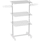 HOMCOM 3 Tier Collapsible Laundry Hanger for Indoor - White-With 25.5 inches (64.8 cm) of space for indoor clothes drying 