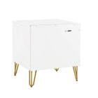 Manhattan Comfort DUMBO 20.07" Modern 1-Drawer Nightstand 2-Piece Set - White-Snap It Assembly! Includes High Quality Internal Click Grooves for a Simple Assembly, No Tools Required