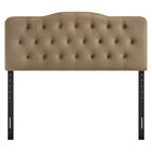Modway Annabel Stain-Resistant Performance Velvet Queen Headboard - Taupe-Dense Foam Padded Headboard