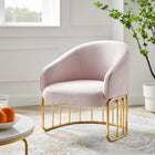 Modway Legacy Performance Velvet Armchair - Pink-Performance Velvet Upholstery