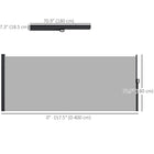 Outsunny Retractable Side Awning - 13' x 6' - Light Grey-Powder-coated metal frame ensures durability
