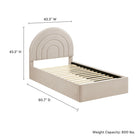 Modway Solana Arched Performance Velvet Twin Platform Bed - Almond-8