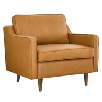 Modway Impart Genuine Leather Armchair - Tan-Modern Armchair