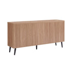 Manhattan Comfort Jodie 64.6" Mid-Century Modern Sideboard - Maple-Splayed Metal Legs for Fashion and Durability