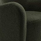 Modway Montrose Wingback Sherpa Swivel Accent Chair - Fern Walnut-8