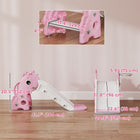 Qaba 3 in 1 Kids Slide with Climber and Basketball Hoop - Pink-Basketball hoops and balls encourage sports skills development 