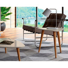 Manhattan Comfort Utopia 19.68" Triangle End Table, White (89851)-Upon Assembly, Measures: 20.07 in. Length, 19.68 in. Height, 18.89 in. Depth.
