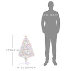 HOMCOM 2.5' Pre-Lit Artificial Tabletop Christmas Tree - White-Realistic plastic branches give a complete and lush look to the tree 