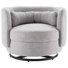 Modway Relish Upholstered Fabric Swivel Chair - Black Light Grey-Spring Support System