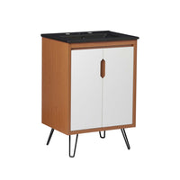 Modway Energize 24" Bathroom Vanity - Cherry/White/Black-Mid-Century Modern Bathroom Vanity