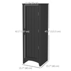 HOMCOM 48" H 4-Tier Kitchen Pantry Cabinet with Adjustable Shelves - Black-Modern style with recessed door complements any kitchen decor 